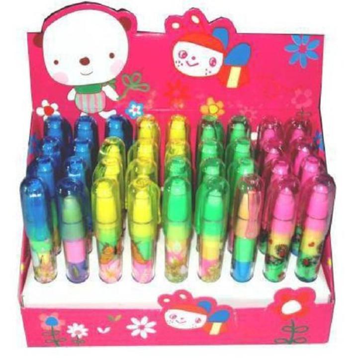 Kids Stacking Pen Type Erasers-Stylish & Beautifull-Pack of 3-Multicolor-5 pieces in a stack