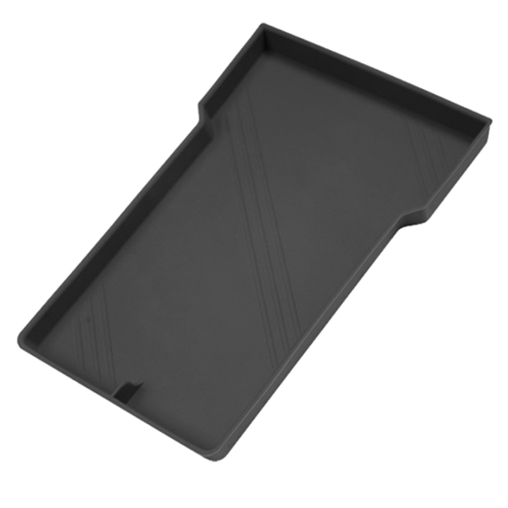 For Model 3+ 23-24 Central Control Armrest Box Silicone Pad Black