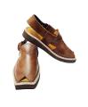 Double shade Leather Made Kaptaan Peshawari Chappal - Men. 