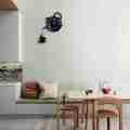 coffee cup and kettle design wall clock, clock for kitchen, stylish clock for kitchen, kitchen clock, wooden clock for kitchen. 