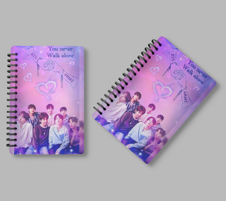 BTS All Member With Logo Printed Spiral Notebook 004