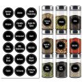 Spices label sticker (uncut) 2" size- 20/40/60/80/100 sticker pack- thin & strongly bond- black color- best and classic look. 