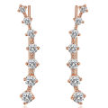 1 Pair Women Ear Climber Rhinestone Inlay Comfortable to Wear Ear Accessories Elegant Stud Earrings for Friends. 