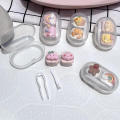 Cute Design contact lens case Fashionable Travel-Friendly Small Size contact case Durable Material Fresh contact cases for On-the-Go Daily Use Contact Lens Users Hygiene Maintenance Eye Care. 