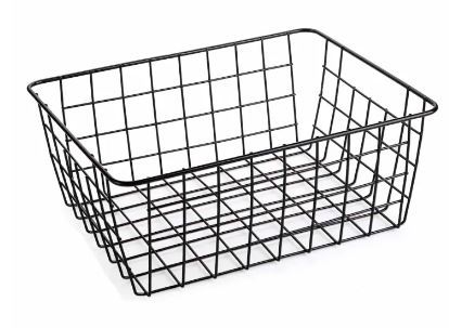 Multifunctional Organizer Wire Basket for Home and Office Use Large Size Black & White Colors (12 inch in length 8.6 inch width 1pc)