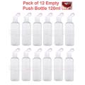 Pack of 12 Empty Plastic Push Bottle 120ML. 