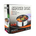 Kitchen Household Masala Box Organizer High-Quality Stainless Steel Spice Box Masala Dabba 7 Deep Katori With Box And Silicon Lids 25 Cm.. 