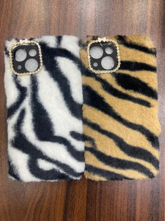 Apple Iphone 13 Case for Girls Women Warm Winter Fluffy Soft TPU Shockproof Phone Case