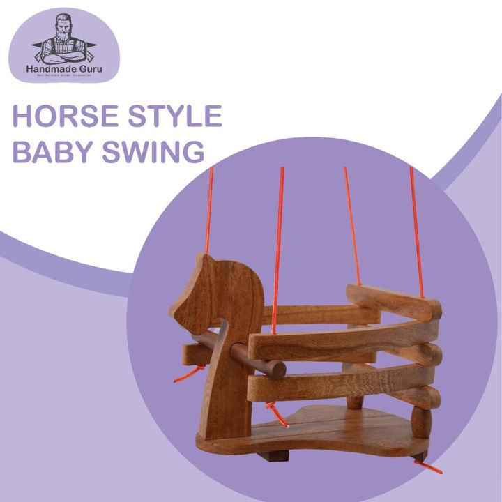 Wooden Horse style Baby Swing | For both indoor and outdoor use