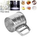 Stainless Steel Flour Sifter with Hand Press Design, Sieve Cup with Measuring Scale for Baking Flour, Powdered Sugar and Other Flour - Flour Shaker. 