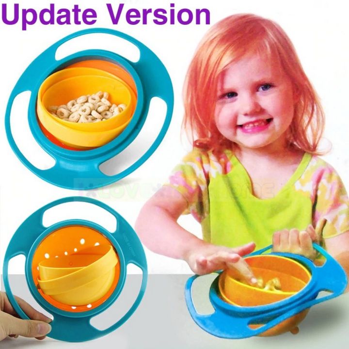 Original Gyro Bowl Baby Feeding Dish 360 Rotate Spill-Proof Baby Gyro Bowl Children's Tableware Baby Gyro Bowl Kids Eating Bowl