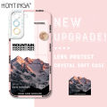 Hontinga for Samsung Galaxy S21 FE 5G Back Cover Sunrise Mountain Crystal Case Camera Protection Transparent TPU Soft Phone Cases. 