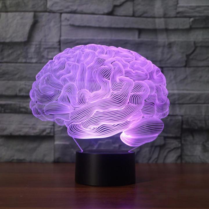 Human Brain Cerebellum Model 3D Night Lights 7 Colors Lamp C