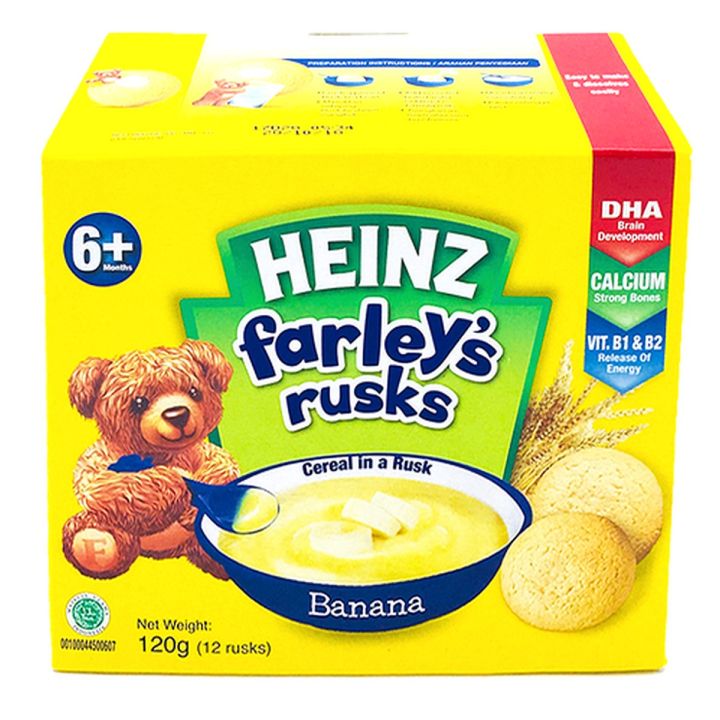 Pack of 3 Heinz Farley's Rusks Banana (3*120gm) (Imported)