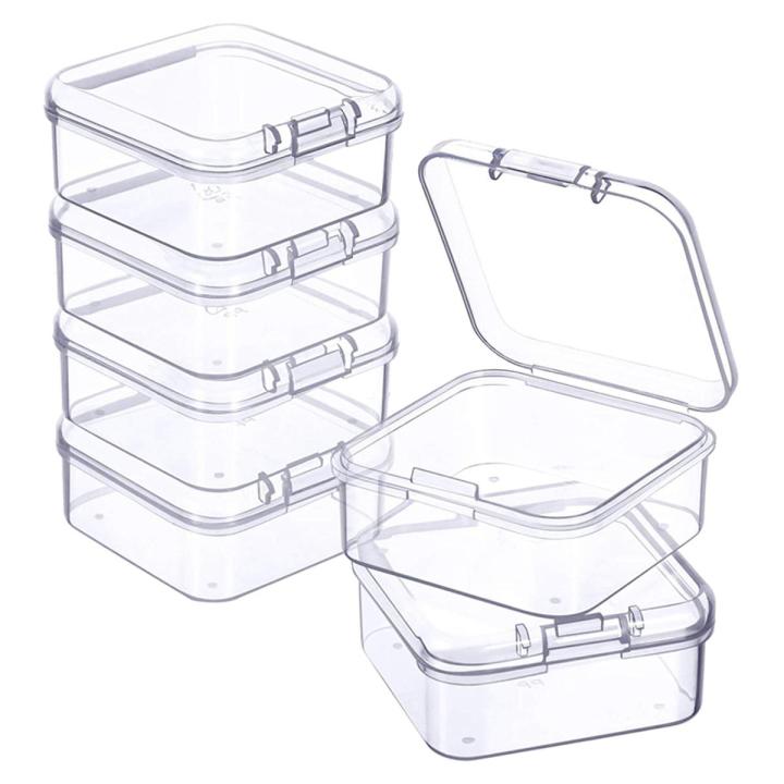 6 Pieces Mini Plastic Clear Storage Box for Collecting Small Items, Beads, Jewelry, Business Cards
