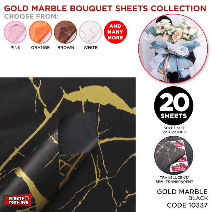 Flower Bouquet Gold Marble Style Sheet Collection, Gift Wrapping Paper, Flourish Sheet Bouquet, Weddings, Engagement, Nikkah, Anniversary, Valentines Day, Birthday Parties, Independence Day DIY Craft & Art Decor Fresh Flowers Gifting : sOeV7f6E