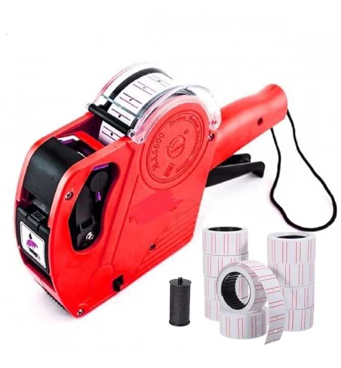MX5500 8 Digits Price Tag Machine Labeller + Stickers roll + ink | Daraz.pk
