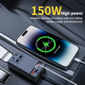 Universal 150W Car Power Inverter – DC 12V/24V to 110V/220V AC Converter, Intelligent Auto Power Adapter for Laptop, Phone, and Electronics. 