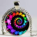 Fibonacci Spiral Pendant Fractal Necklaces Pendants Flourish Swirls Glass Dome Necklace Sacred Geometry Art Jewelry Hz1. 