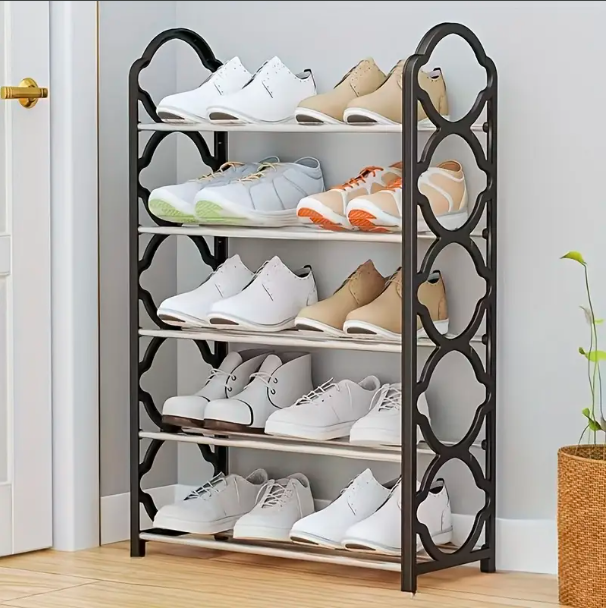 Vertical Shoe Tower, 4 Layers, 5 Layers Shoe Rack, Small Shoe Stand, Space Saving DIY Free Standing Shoes Storage Organizer, Storage Tower Shelf For Entryway, Closet, Hallway, Easy Assembly