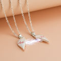 Electrocardiogram Love Magnetic Pendant Necklace for Couple Fashion Peach Heart Necklace for Love This 2 Piece Classic Broken Heart Locket Love Locket is the perfect gift for lovers and best friends. 
