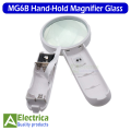 MG6B-4 4x 65mm Zoom Hand-Hold Magnifier Glass With Two LED Lights Exclamation Mark type Magnifier Battery not included by Electrica. 
