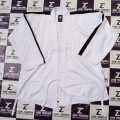 WTF approved Black Stripe Karate Gi for Kids & Adults White Karate Kit with black stripe MMA Martial Arts Uniform For Kids, Boys, Men's & Women's  Lightweight Student Karate Gi  with Belt Complete Karate Uniform 0000-9 size - ZAW TRADING. 