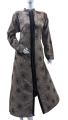 Stylish Brown Long Coat with Spider Web Pattern. 