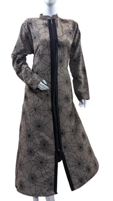 Stylish%20Brown%20Long%20Coat%20with%20Spider%20Web%20Pattern%20-%20Image%202