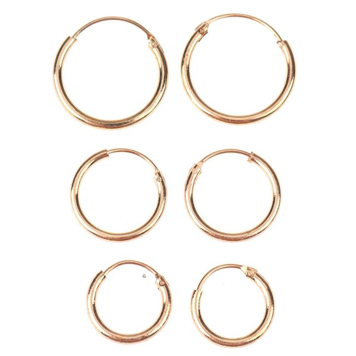 3 Pair/Set Fashion Women Girl Simple Round Circle Small Ear Stud Earring
