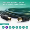 TV Aerial Cable 10m - Male To Male Gold Plated Coaxial Wire | Plug to Plug Shielded Connectors | Antenna AV Lead for Digital and Analogue Signals - Black uk import. 