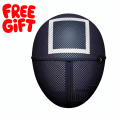 Squid Game Mask Collection | Front Man, Guard (Triangle, Square, Circle) | Halloween, Cosplay & Costume Party Masks | Plastic Material (with surprise gift inside the parcel). 