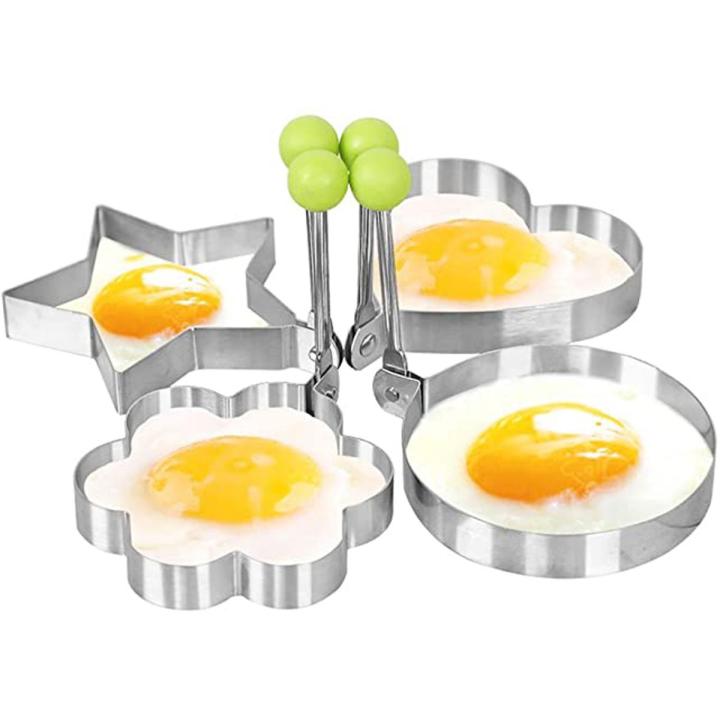 4Pcs Egg Mold Fried Egg Cooking Mold Shaper Stainless Steel Kitchen Pan cake Mould Ring 4 Piece set