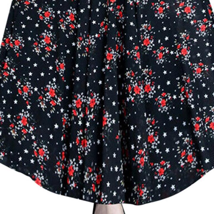 Women%20Floral%20Beach%20Dress%20Long%20Sleeve%20Casual%20Party%20Vintage%20Boho%20Maxi%20Dress%20Comfortable%20Versatile%20Dress%20-%20Image%204