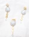 Indian Style Gold Plated Pendant Set With Stones. 