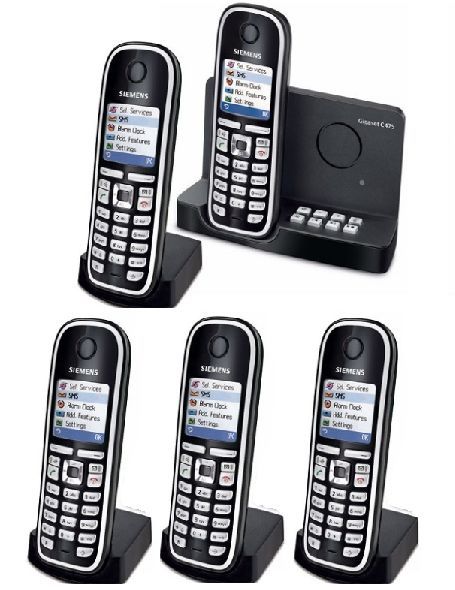 SIEMENS GIGASET C475 Penta (Set of 5) intercom plus PTCL Wireless Landline phone with Color Display, Answering Machine and Free 10 New Rechargeable Cells