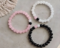 Pack of 3 Friendship Bracelets, Pink White Black Bracelet, Bracelets for Girls. 