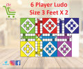 Customized 6 Playes Ludo Game 3 Feet X 2 Feet. 
