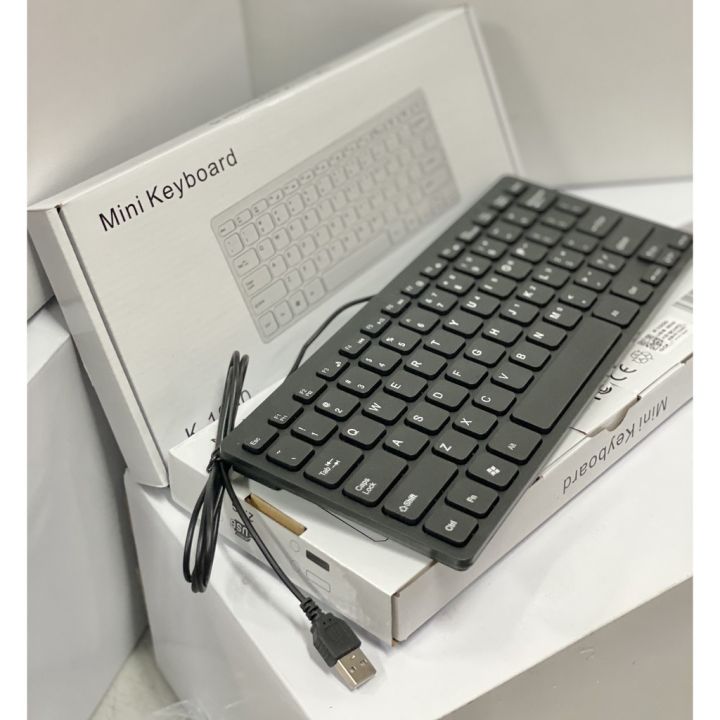 USB Wired Mini Keyboard, Slim Ergonomic Keyboard Small Compact Simple Wired Business Keyboard for Laptop and Desktop Computer, Plug and Play Small USB Keyboard