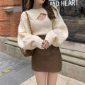 Slimming sweater vest two-piece set, niche temperament knitted suit for women. 