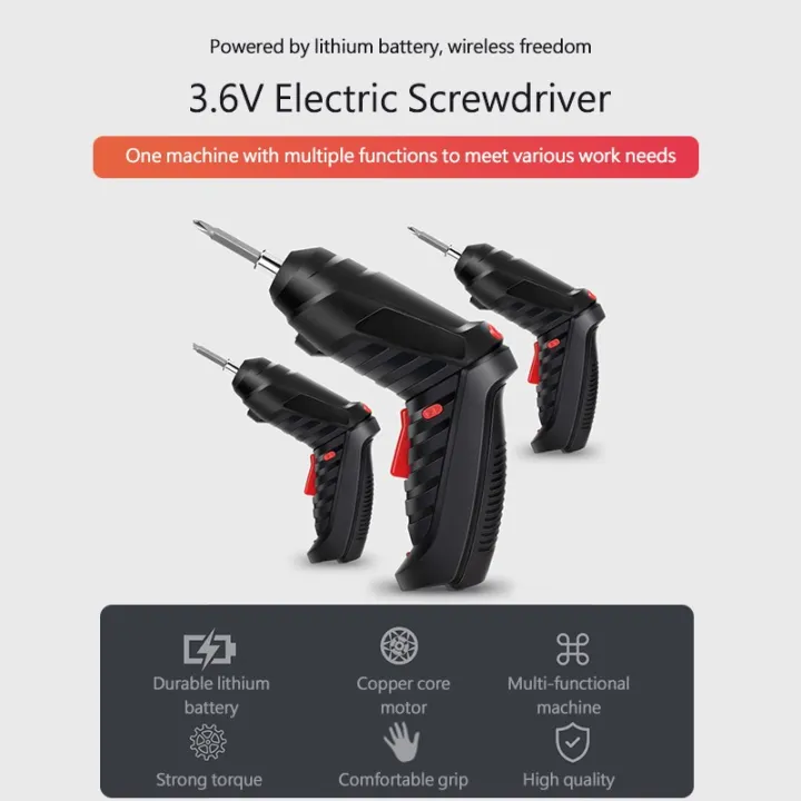 Wego%20Electric%20Screwdriver,%203.6V%20Black%20Cordless%20Screwdriver%20Rechargeable%20Handle%20Drill%20Driver%20with%20USB%20Charging%20Cable%20and%20Accessories%20-%20Image%203