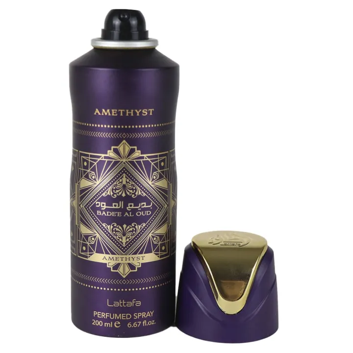 Bade'e%20Al%20Oud%20Amethyst%20Perfumed%20Body%20Spray%20200%20ml%20/%206.7%20Fl%20.oz%20Unisex%20by%20Lattafa%20-%20Image%203