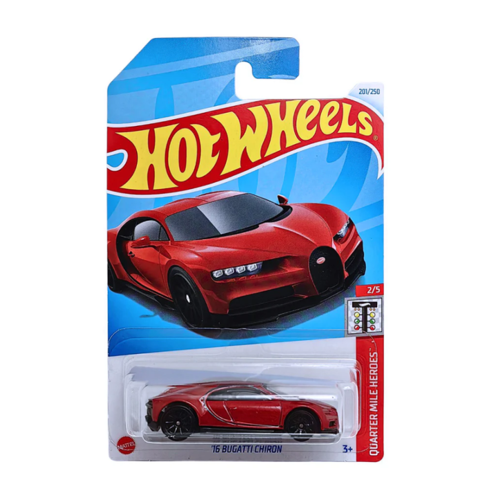 Original Hot Wheels 16 Bugatti Chiron Red #201 Mainline 2024 Case M
