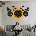 BB Bargain Bazzar Wall Clock 3D Wooden Watch DIY Design Decoration HOME With Birds Numeral Quartz For Home Decor Living Room And Offices And For Gifts. 