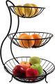 Happy Shopping 2 3 Fruit Basket Kitchen Organizer Vegetable stand Fruit storage Kitchen Counter Rack In Black Color. 