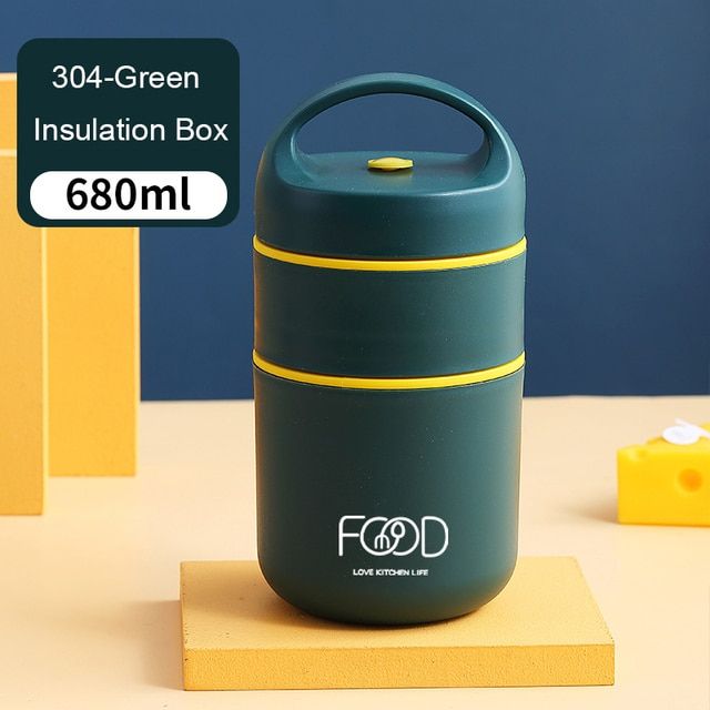 【FUN LIVE】 Stainless Steel Vacuum Thermal Lunch Box Insulated Lunch Bag Food Warmer Soup Cup Thermos Containers Bento Lunch Box For Kids
