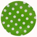 GREEN POLKA DOT PAPER PLATES - PACK OF 10 PAPER PLATES  - GREEN COLOR THEME. 