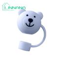 Silicone Straw Cover Adorable Bear-shaped Silicone Straw Lid for Home Party Decoration Reusable Dust-proof Durable Silicone Straw Accessory. 