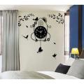 Bird cage wooden wall clock Bird cage with pendolum wall clock European Creative Iron Wall Clocks Crafts Decoration Garden Home Living room Silent Quartz Clock Wall Sticker Ornaments Decor. 