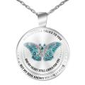 Unisex Necklace My Mind Still Talks To You Time Glass Pendant Jewelry Chain Gift. 